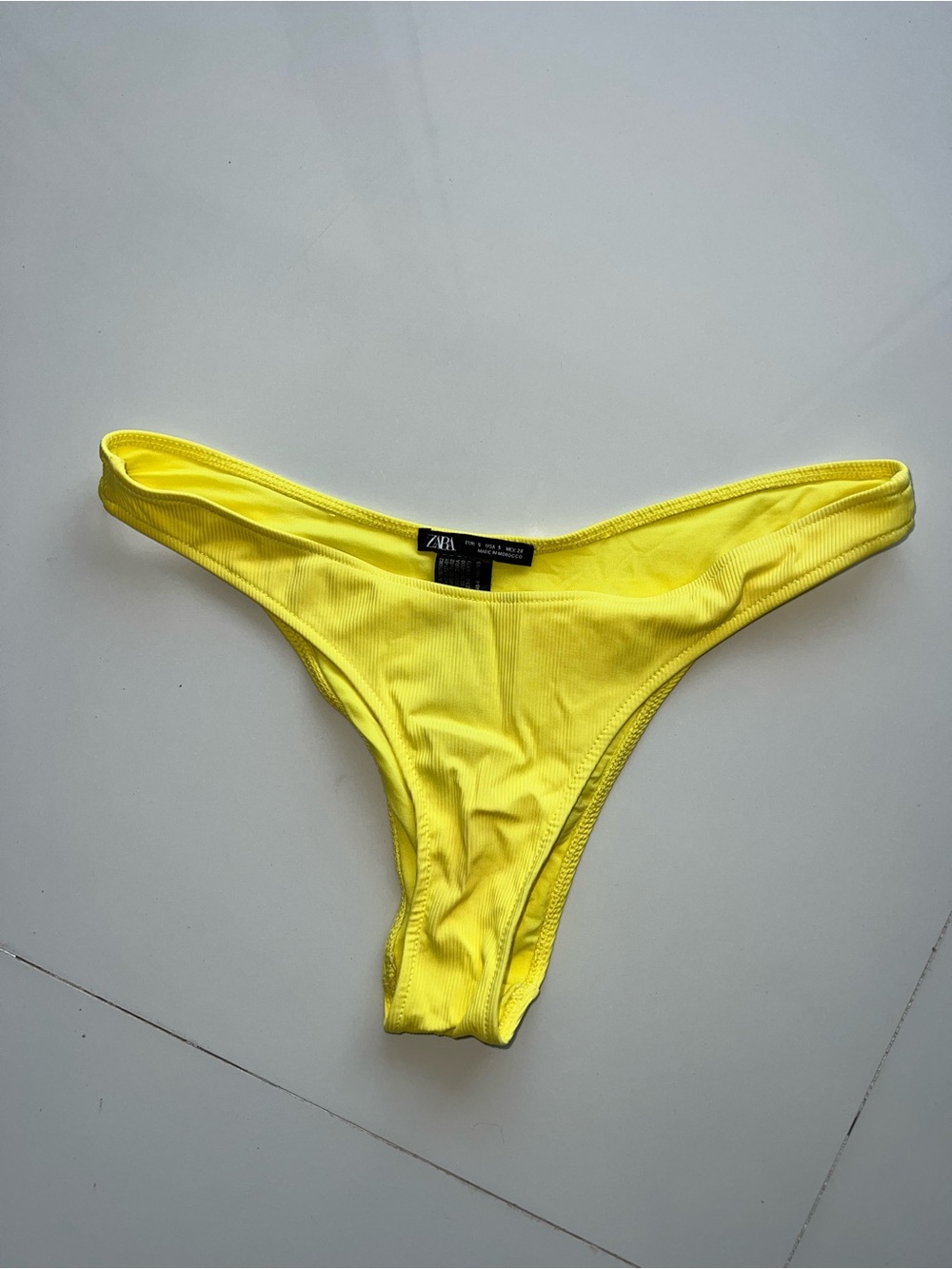 Zara Yellow Ribbed Bikini Bottom